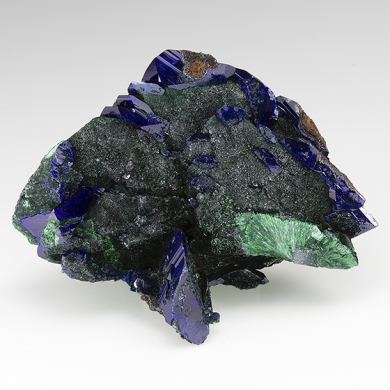 Azurite with Malachite