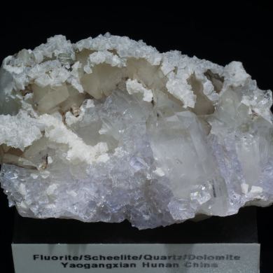 Scheelite with Fluorite, Dolomite and Quartz