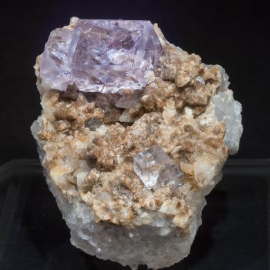 Fluorite with Calcite and Quartz