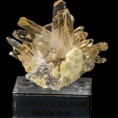 Celestite & Sulphur from Poland