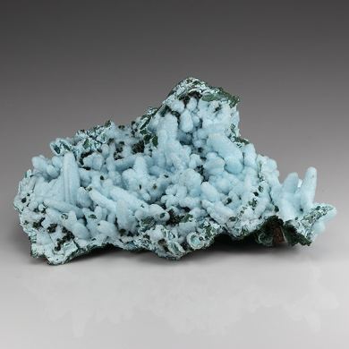Chrysocolla pseudomorph with Malachite, Quartz