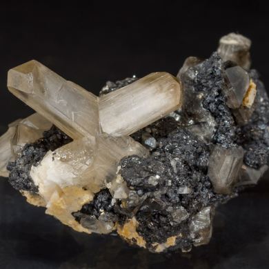 Cerussite with Galena and Dolomite