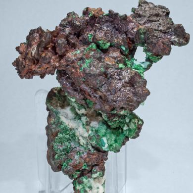 Copper with Cuprite, Calcite and Malachite