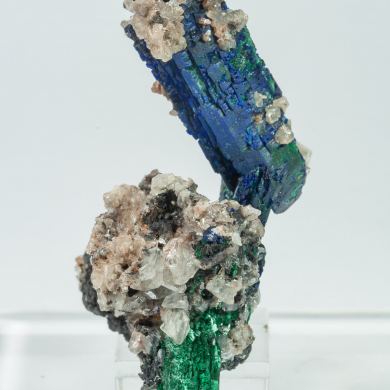 Azurite with Malachite and Cerussite