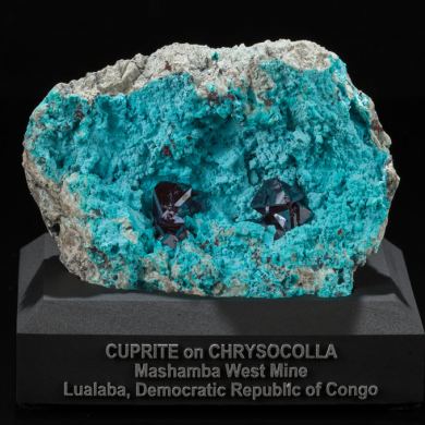 Cuprite on Chrysocolla from Congo