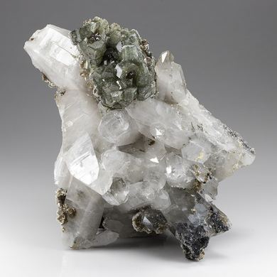 Fluorapatite with Quartz, Sphalerite, Muscovite, Calcite