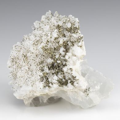 Pyrite with Calcite, Fluorite