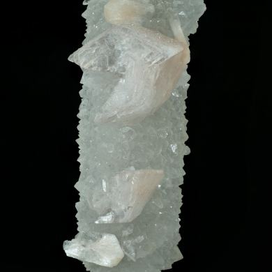 HEULANDITE and STILBITE on CHALCEDONY - India