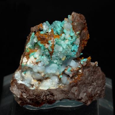 Adamite (variety cuprian) with Smithsonite