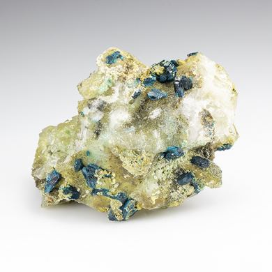 Veszelyite with Duftite, Philipsburgite, Mimetite, Quartz, Pseudomalachite