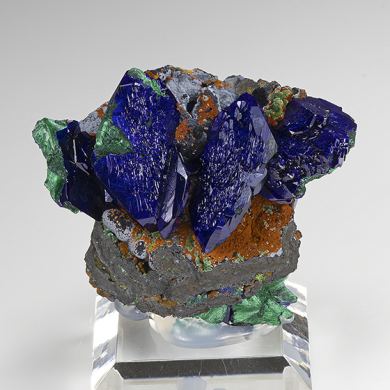 Azurite with Malachite