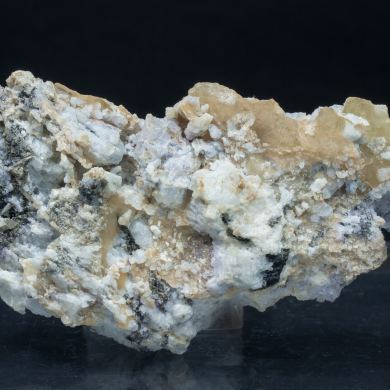 Wulfenite (variety chillagite) with Cerussite, Galena and Baryte