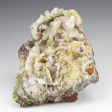 Wulfenite with Calcite