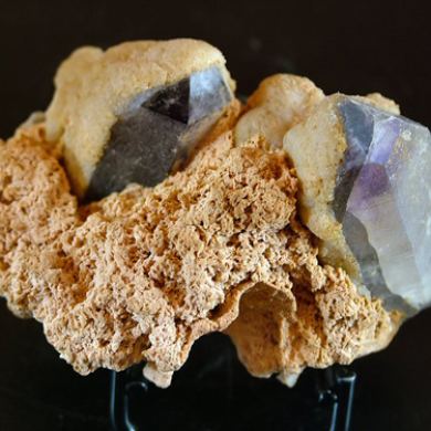 Quartz var. Amethyst with Chalcedony on Orthoclase