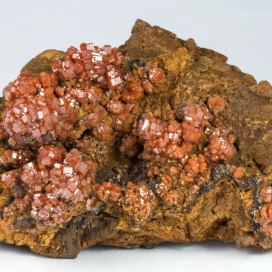 Vanadinite on Siderite