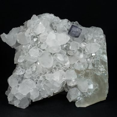 Fluorite with Quartz and Calcite