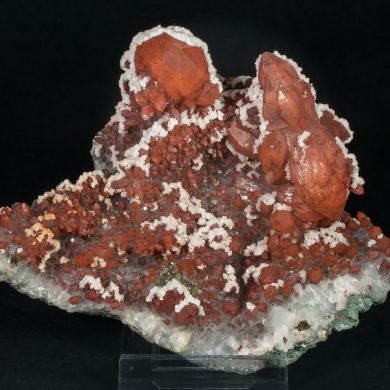 Quartz with Hematite inclusions, Calcite and Pyrite