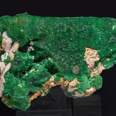 Malachite after Azurite with Quartz and Cerussite