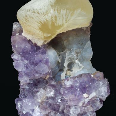 Fluorite with Quartz (variety amethyst)