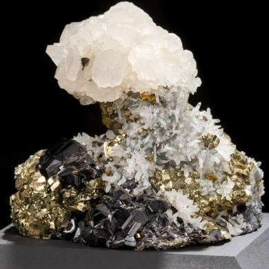 Calcite, Quartz, Pyrite & Pyrrhotite from Kosovo
