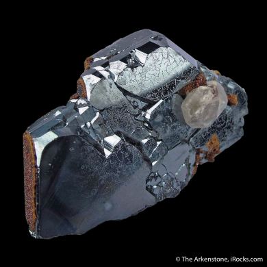Andradite Garnet on Hematite, with Calcite