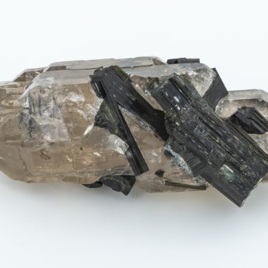 Elbaite & Quartz var. Smoky