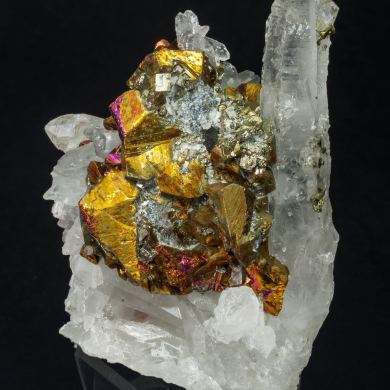 Chalcopyrite on Quartz with Arsenopyrite and Calcite
