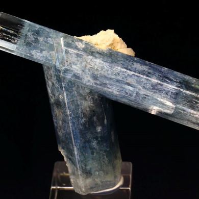 gem BERYL var. AQUAMARINE bi-terminated, TOURMALINE var. SCHORL