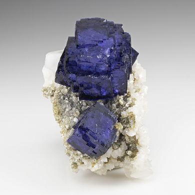 Fluorite with Calcite, Muscovite