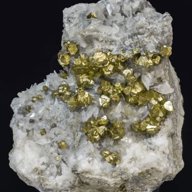 Pyrite with Calcite
