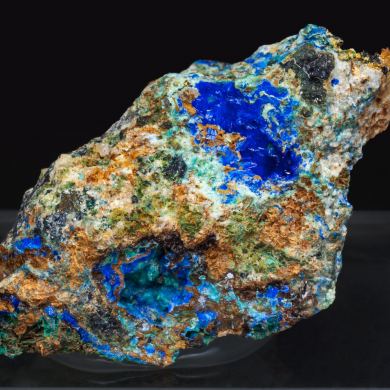 Linarite with Brochantite and Quartz