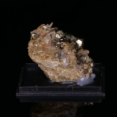 PYRITE and QUARTZ on SIDERITE - Mine de Mésage, France