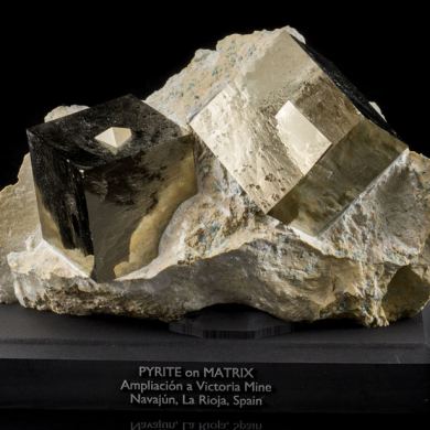 Large Pyrite Cubes on Matrix from Spain