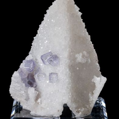 Quartz cast after Calcite with Fluorite