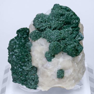 Malachite after Cuprite with Calcite