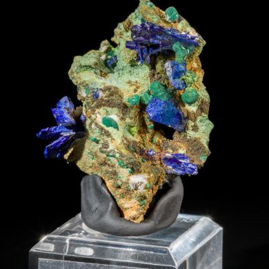 Azurite, Malachite & Bayldonite from Tsumeb, Namibia