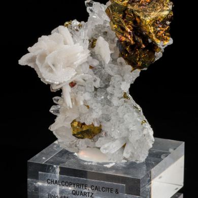 Calcite Rose w/ Quartz & Chalcopyrite from Romania