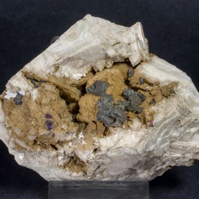 Chalcopyrite with Gypsum, Dolomite and Calcite