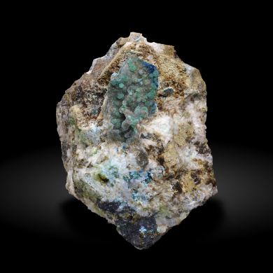 Cuprodongchuanite with Hemimorphite and Veszelyite