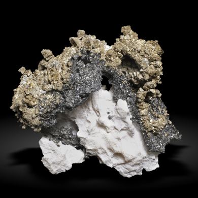 Silver with Silver (variety amalgamate), Löllingite and Calcite
