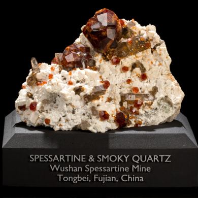 Lustrous Spessartine Garnets & Smoky Quartz