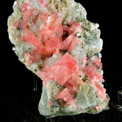 Rhodochrosite with Fluorite, Quartz, Pyrite and Galena