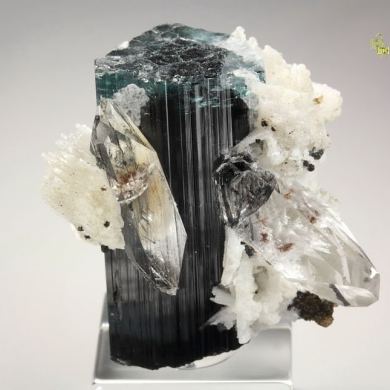 gemmy TOURMALINE var. ELBAITE, bi-terminated TOPAZ