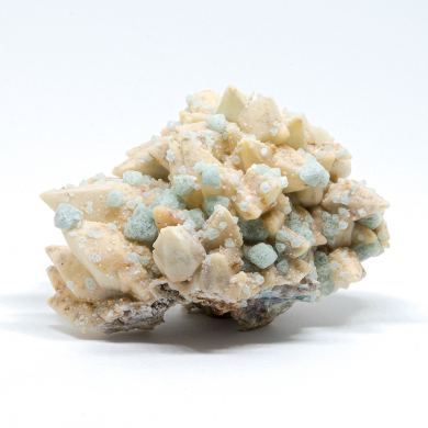 Quartz ps. Calcite with Fluorite