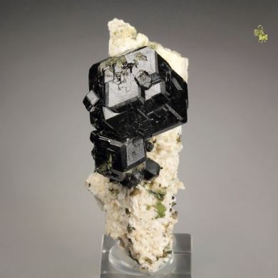 GARNET var. ANDRADITE var. MELANITE, FELDSPAR PSEUDOMORPH