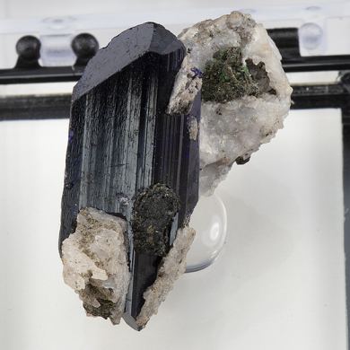 Azurite with Adamite, Quartz