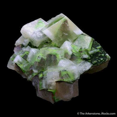 Calcite with Duftite & Hematite phantoms