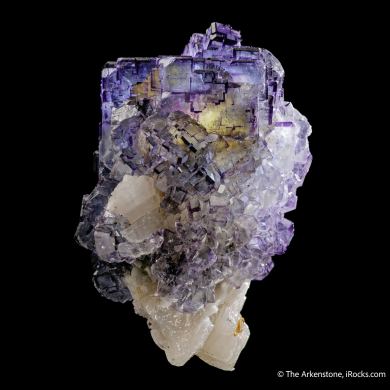 Fluorite on Calcite