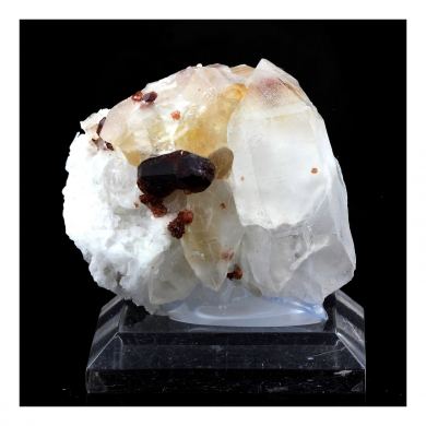 Spessartite garnet, Quartz.