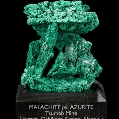 Malachite ps. Azurite from Tsumeb